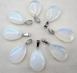24pcs Natural Tiger Eye Stone Water Drop Shape DIY Jewelry Making Pendants