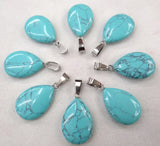 24pcs Natural Tiger Eye Stone Water Drop Shape DIY Jewelry Making Pendants