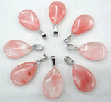 24pcs Indian Agates Water Drop Pendant for DIY Jewelry Making