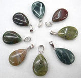 24pcs Indian Agates Water Drop Pendant for DIY Jewelry Making