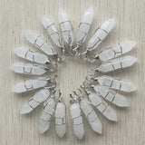 24pcs Natural Crystal Pillar Point Wire Pendants for Jewelry Making