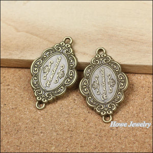 25 pcs Vintage Charms Plates Pendant Antique Bronze DIY Metal Jewelry Making