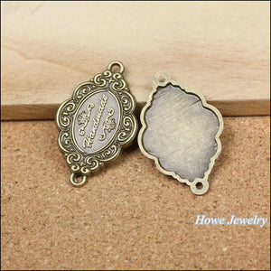 25 pcs Vintage Charms Plates Pendant Antique Bronze DIY Metal Jewelry Making