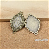 25 pcs Vintage Charms Plates Pendant Antique Bronze DIY Metal Jewelry Making