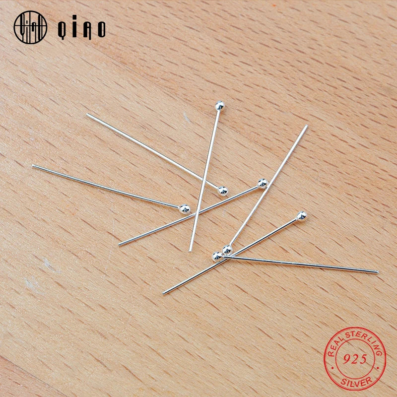 925 Sterling Silver Ball Head Pins DIY Jewelry Findings, 20pcs/Pack