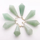 25pcs Charms Hexagonal Pendants Crystal Opal Stone Pyramid Charms