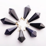 25pcs Charms Hexagonal Pendants Crystal Opal Stone Pyramid Charms
