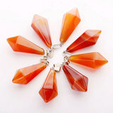 25pcs Charms Hexagonal Pendants Crystal Opal Stone Pyramid Charms