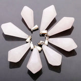 25pcs Charms Hexagonal Pendants Crystal Opal Stone Pyramid Charms