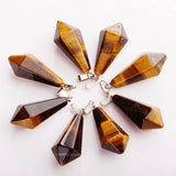25pcs Charms Hexagonal Pendants Crystal Opal Stone Pyramid Charms