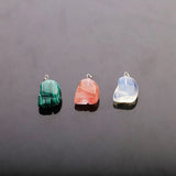25pcs Natural Stones Engraved Skull Skeleton Pendant DIY Jewelry Make