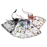 25pcs Mixed Heart Jewelry Organza Bags 7x9cm 9X12cm Wedding Party Gift Pouch
