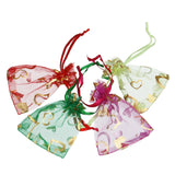 25pcs Mixed Heart Jewelry Organza Bags 7x9cm 9X12cm Wedding Party Gift Pouch