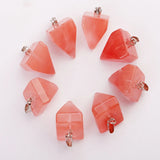 25pcs Crystal Quartz Stone Pendant Pyramid Jewelry Charms Gift