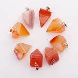 25pcs Crystal Quartz Stone Pendant Pyramid Jewelry Charms Gift