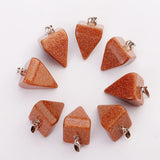 25pcs Crystal Quartz Stone Pendant Pyramid Jewelry Charms Gift