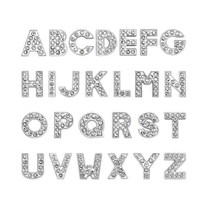 260pcs 8mm Rhinestone Slide Letters A-Z DIY Charms for Wristband Pet Collar