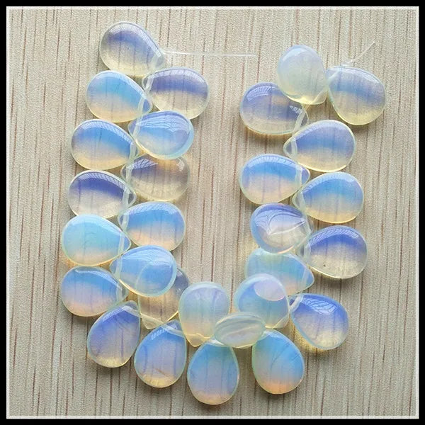 28pcs Opal Rose Quartz Aventurine Teardrop Beads 13X18mm