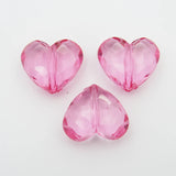 80pcs Transparent Acrylic Heart Chunky Beads 29mm*25mm