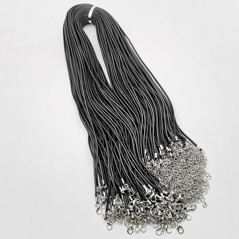 2MM 58+5cm necklace wax Leather Cord lanyard pendant cords 100pcs/lot