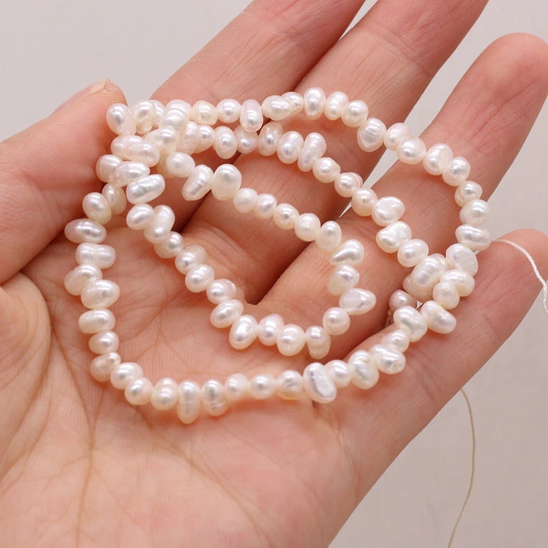 2PCS Natural Freshwater Pearl Notoginseng Hole Beads 4-5MM