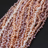 2PCS Natural Freshwater Pearl Notoginseng Hole Beads 4-5MM