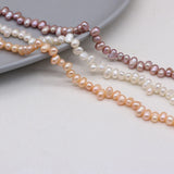 2PCS Natural Freshwater Pearl Notoginseng Hole Beads 4-5MM