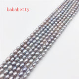 2PCS Freshwater Dark Green Gray Pearl 4-5mm Loose Beads