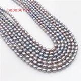 2PCS Freshwater Dark Green Gray Pearl 4-5mm Loose Beads