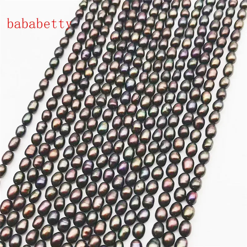 2PCS Freshwater Green Gray Pearl 4-5mm Loose Beads