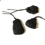 2Pcs Meteorolite Bead Pendant Irregular Shape Natural Ceraunite Stone