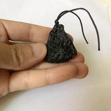 2Pcs Meteorolite Bead Pendant Irregular Shape Natural Ceraunite Stone
