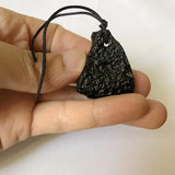 2Pcs Meteorolite Bead Pendant Irregular Shape Natural Ceraunite Stone