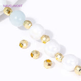 18K Plated Faceted Beads Round Spacer Beads for DIY Bracelet Jewelry