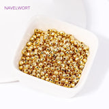18K Plated Faceted Beads Round Spacer Beads for DIY Bracelet Jewelry