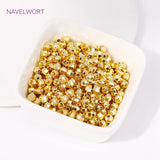18K Plated Faceted Beads Round Spacer Beads for DIY Bracelet Jewelry