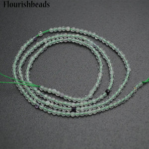 2mm Faceted Diamond Cutting Fluorite Stone Round Loose Beads