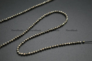 2mm Faceted Diamond Cutting Natural Fluorite Stone Round Beads