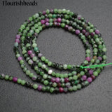 2mm Faceted Diamond Cutting Ruby Zosite Stone Round Loose Beads