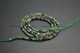 2mm Faceted Diamond Cutting Ruby Zosite Stone Round Loose Beads