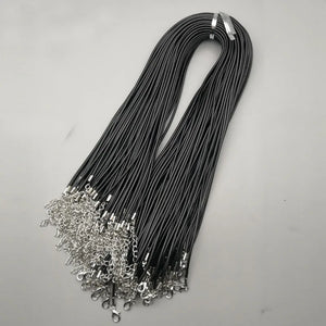 2mm Lobster clasp Wax Leather cord necklace rope pendant Long 100Pcs/lot