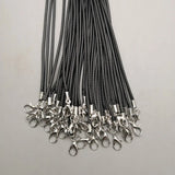 2mm Lobster clasp Wax Leather cord necklace rope pendant Long 100Pcs/lot