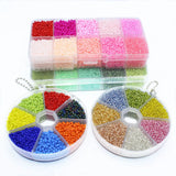 2mm Czech Glass Seed Spacer Beads Charm Rondelle Mix Box Set for DIY Bracelet