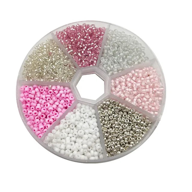 2mm Czech Glass Seed Spacer Beads Charm Rondelle Mix Box Set for DIY Bracelet