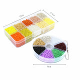 2mm Czech Glass Seed Spacer Beads Charm Rondelle Mix Box Set for DIY Bracelet