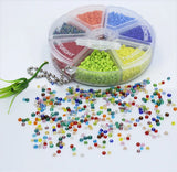 2mm Czech Glass Seed Spacer Beads Charm Rondelle Mix Box Set for DIY Bracelet
