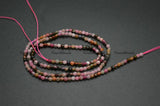 2mm Natural Tourmaline Faceted Diamond-Cut Round Loose Beads