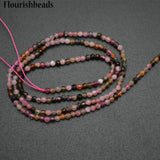 2mm Natural Tourmaline Faceted Diamond-Cut Round Loose Beads