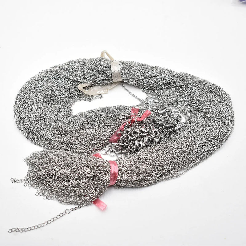 2mm Stainless Steel Necklace Rope Chain 60+5cm 100pcs/lot