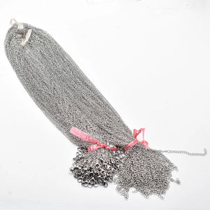 2mm Stainless Steel Necklace Rope Chain 60+5cm 100pcs/lot